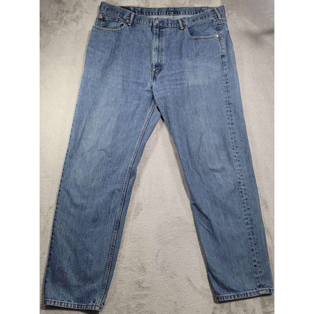 Levi's 550 Jeans Mens 44x35 Blue Med Wash Relaxed Tapered Zip Fly Denim Cotton